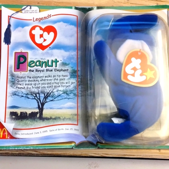 McDonald's Legends Beanie Baby The Royal Blue Elephant - Picture 1 of 3